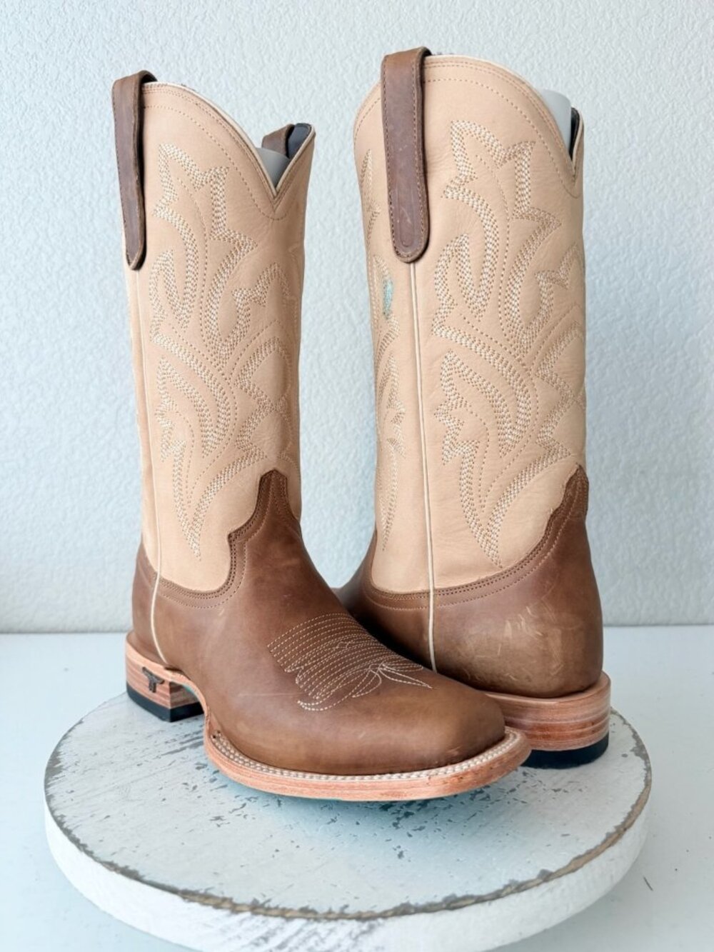 Lane SARATOGA Brown Square Toe Cowboy Boots Womens Sz 9 Western Cowgirl Leather